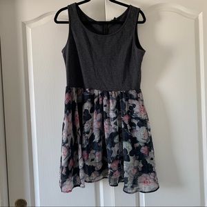 BUFFALO Gray Floral Casual Mini Dress